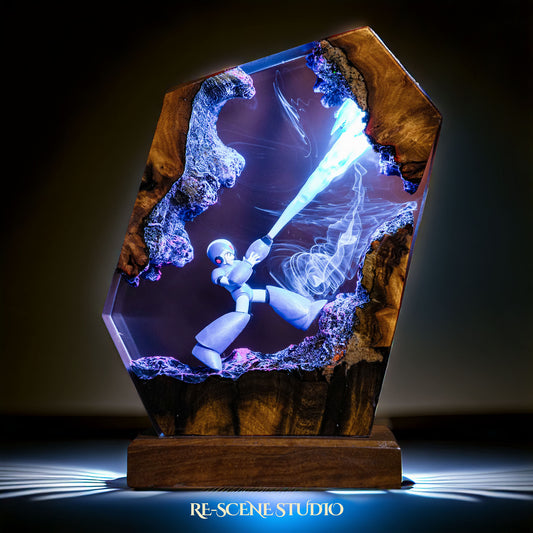 Retro Robot Hero Resin Lamp — view 1