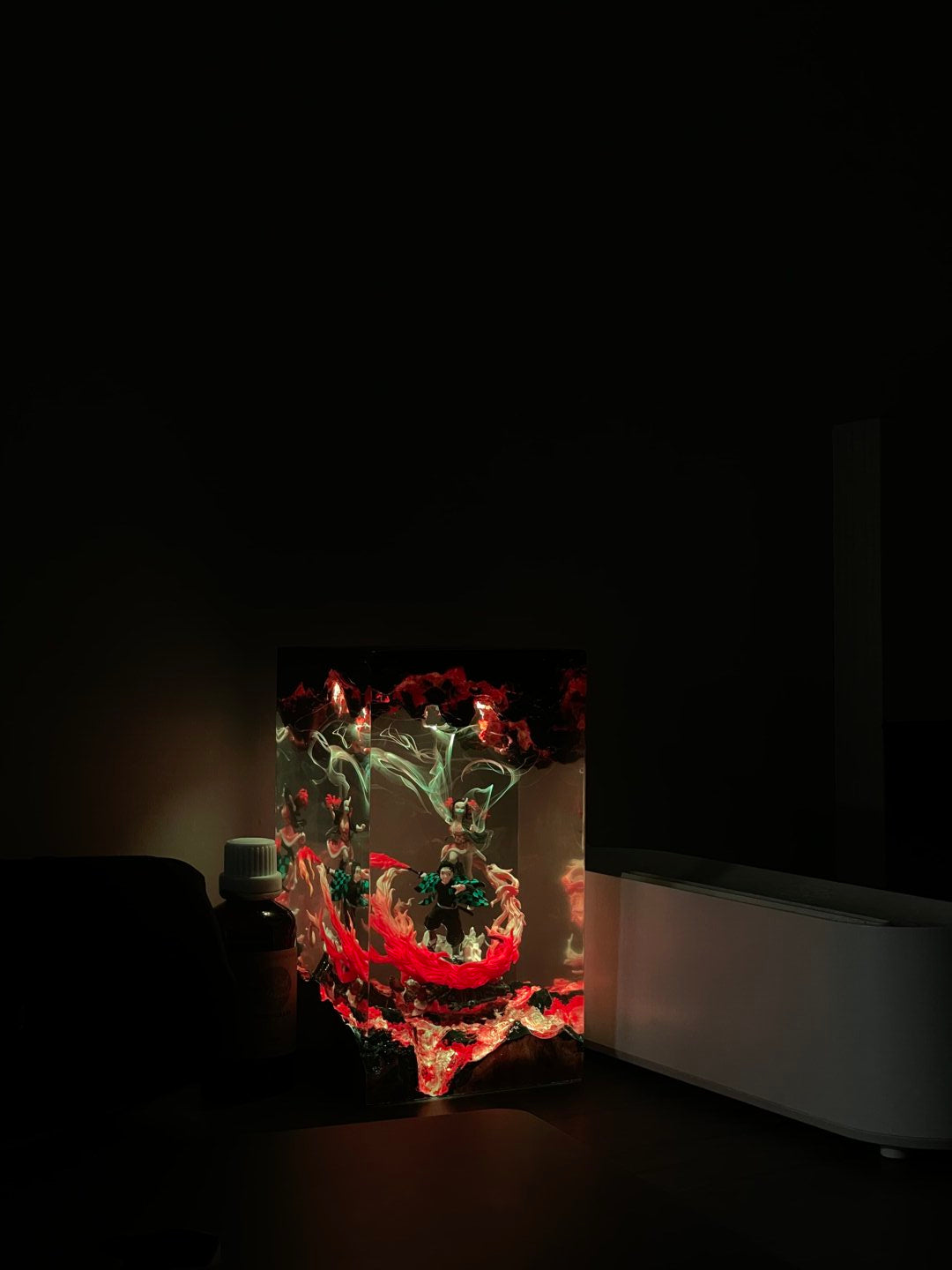 Decorative item with intricate design on a dark background