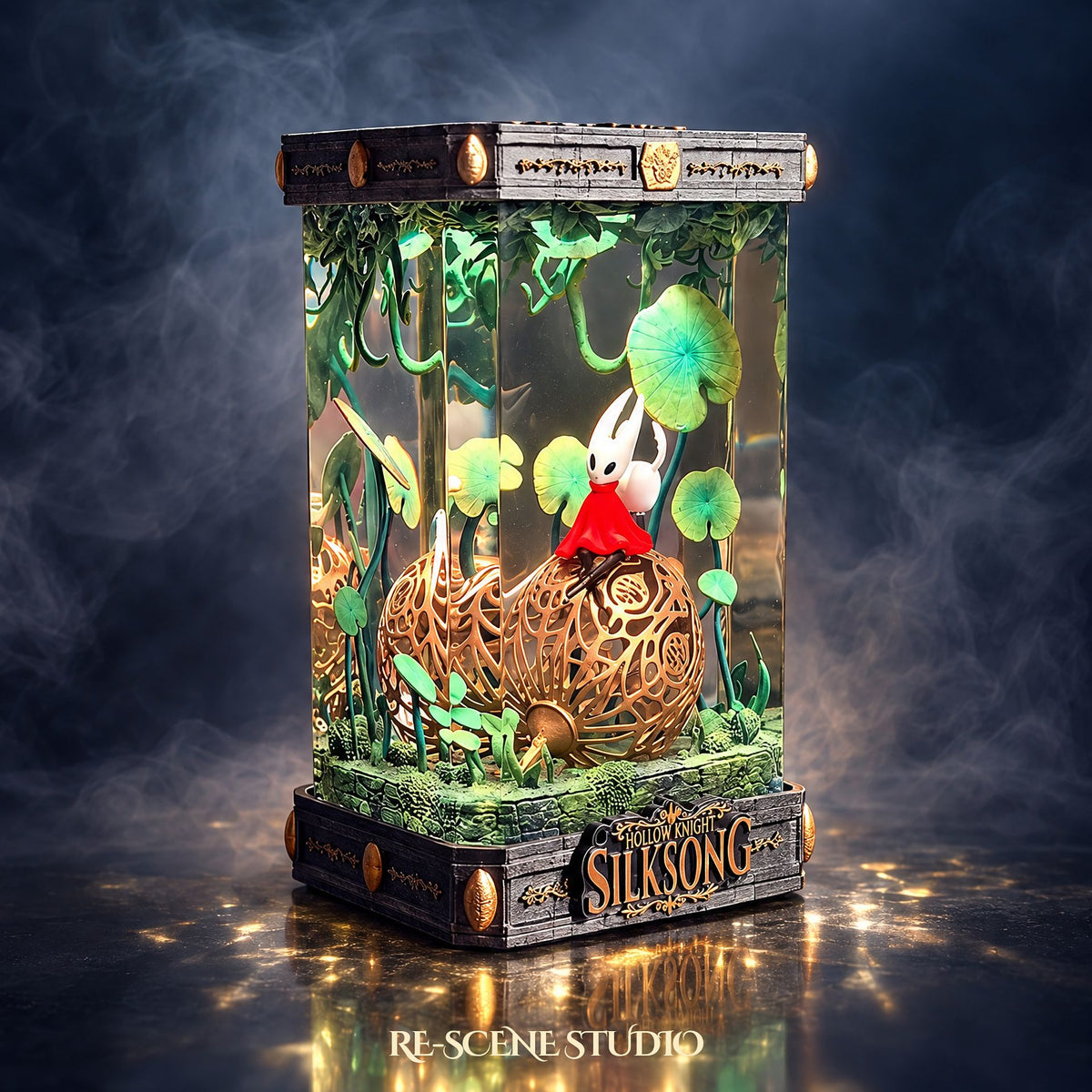 The Knight & Hornet Resin Lamp V2 in another LED color — handcrafted Hollow Knight: Silksong epoxy resin night light